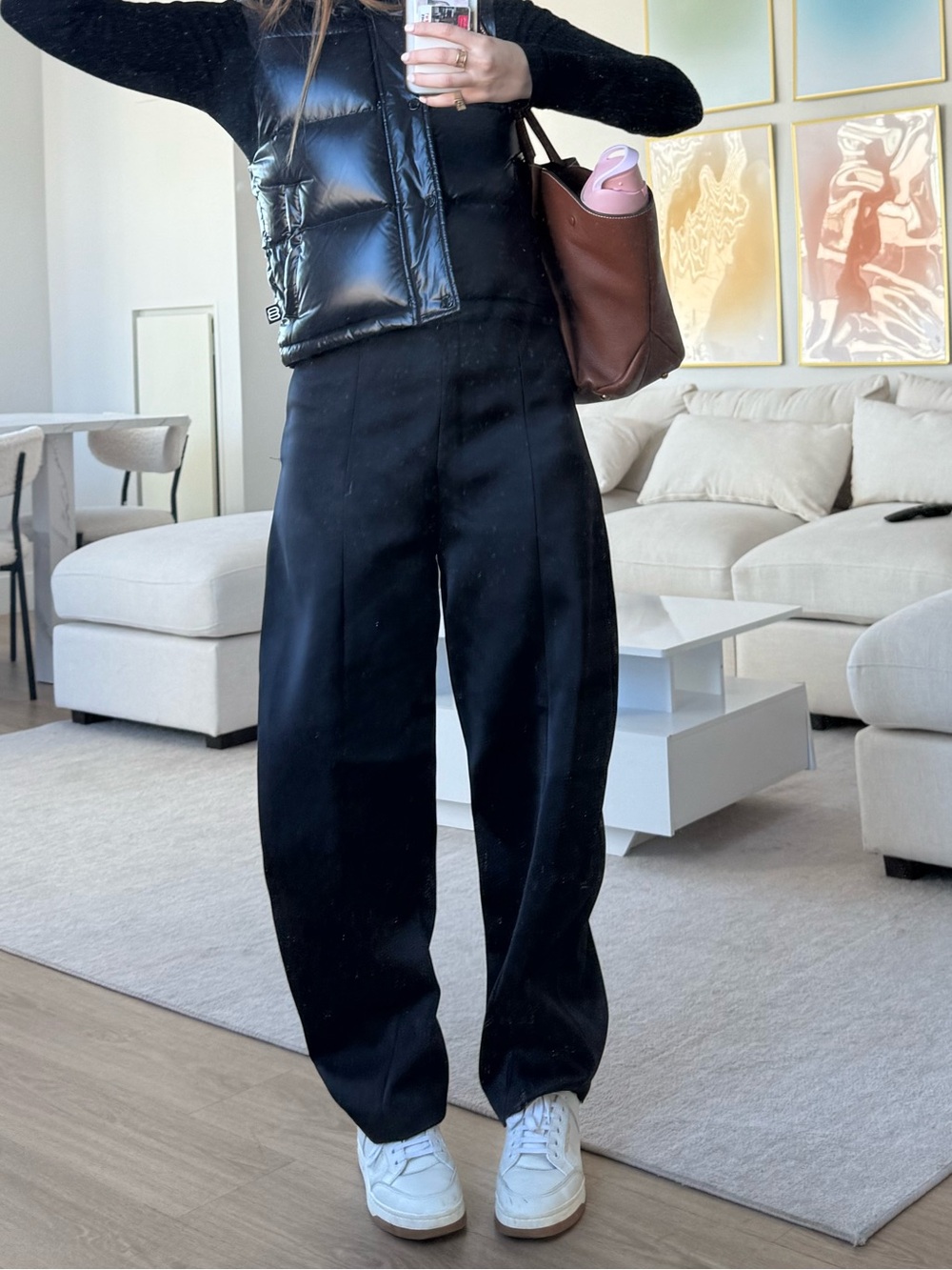 Zara Black Wide-Leg Pants with Casual High Waist